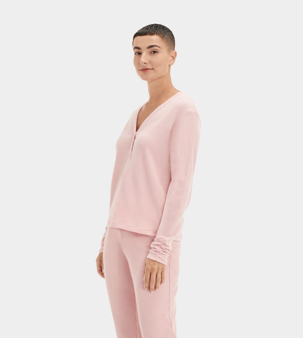 Ugg Loungewear Womens - Ugg Maxwell Henley Pink - 245GXIQRO